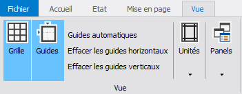 Onglet Vue – accès aux options d’affichage
