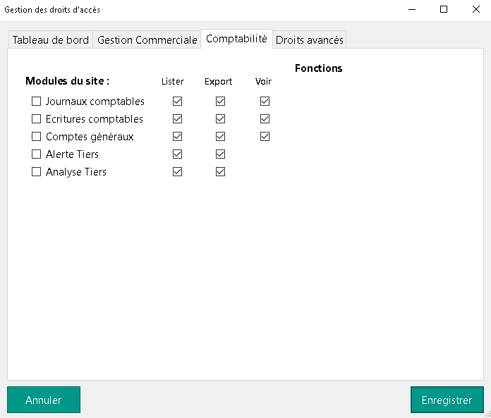 Droits – Comptabilité
