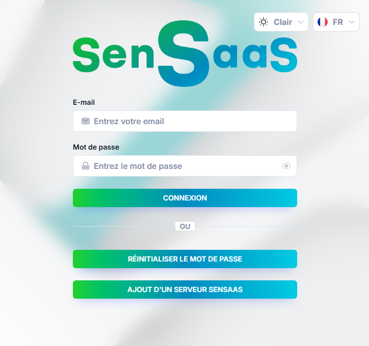 Écran de connexion