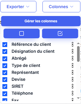 Gestion des colonnes