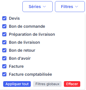 Popup Filtres