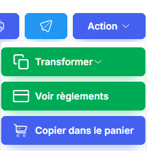 Menu Actions Achats
