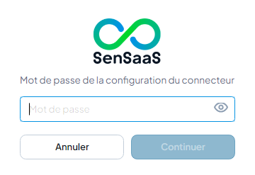 Fenêtre de connexion de l'outil de configuration