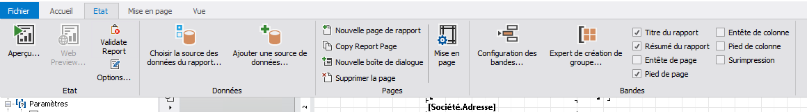 Onglet État - Aperçu / Web Preview
