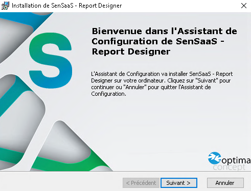 Assistant d’installation – écran de bienvenue