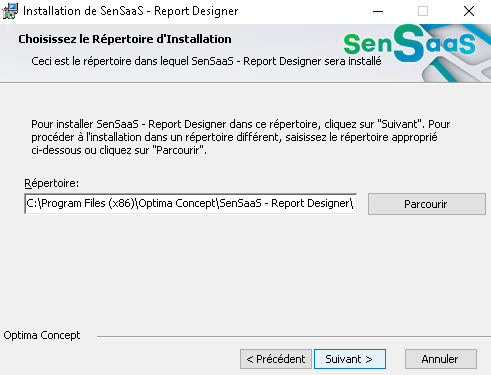 Choix du répertoire d’installation
