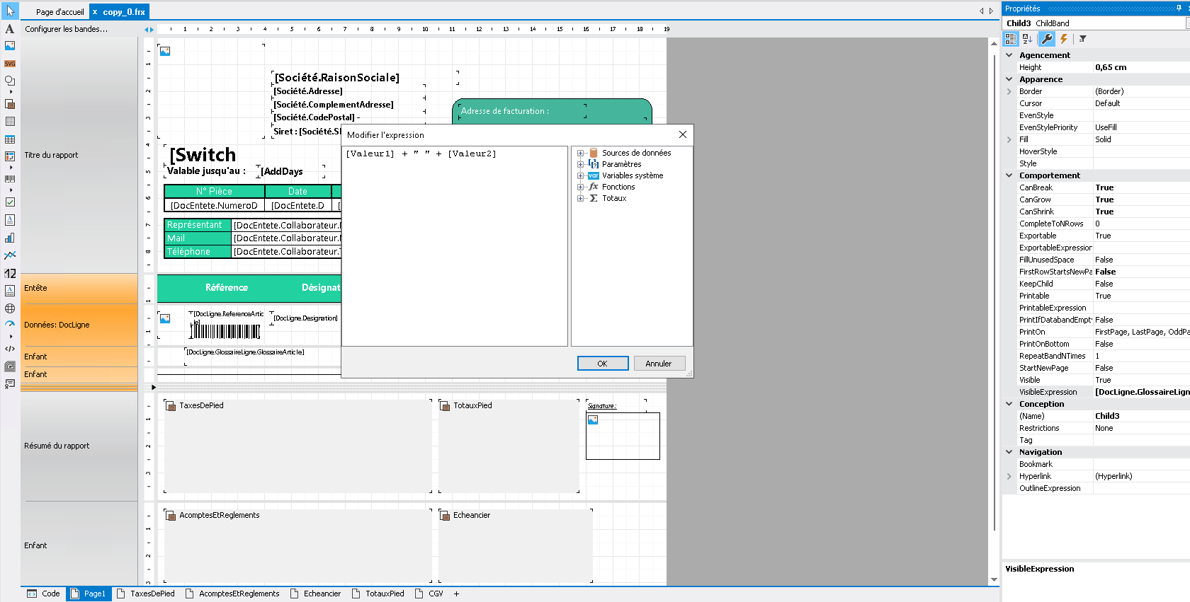 Modifier l’expression – concaténation