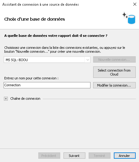 Assistant – choix d’une base de données