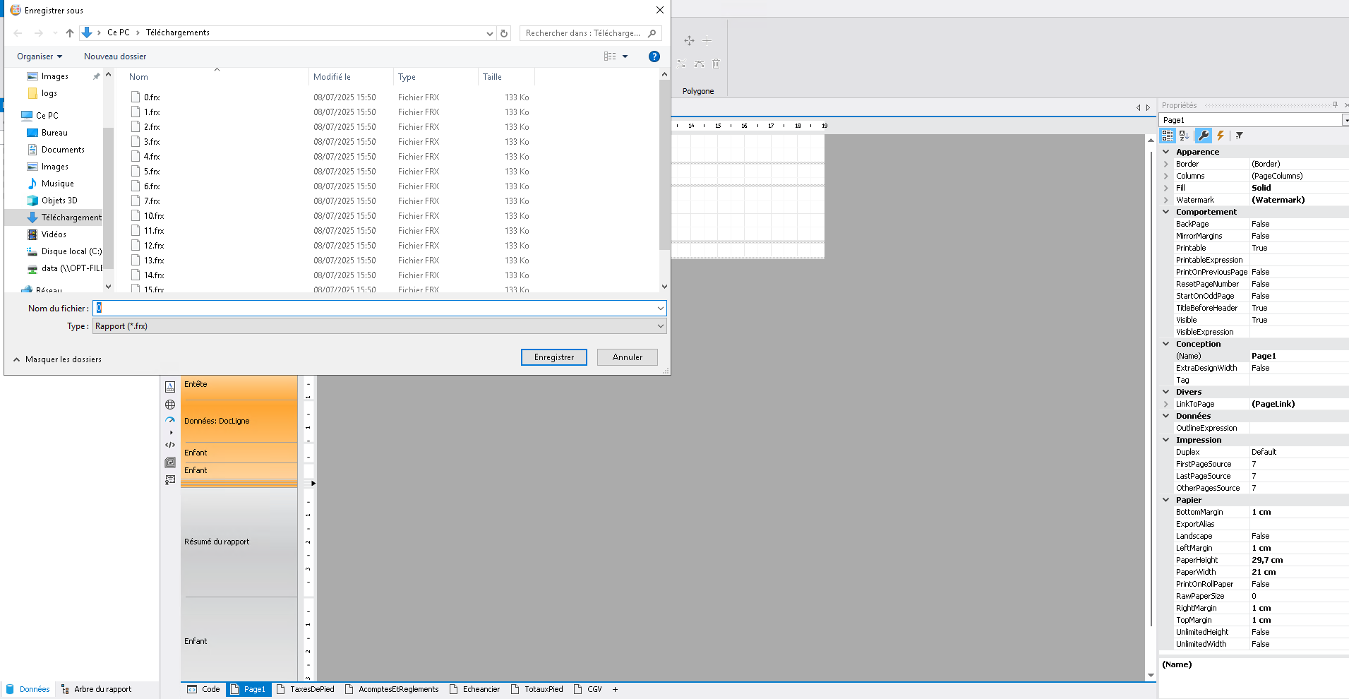 Enregistrer sous – format .frx