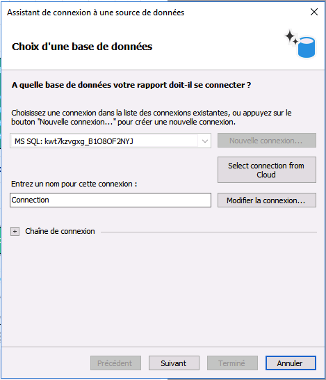 Assistant – choix d’une base de données