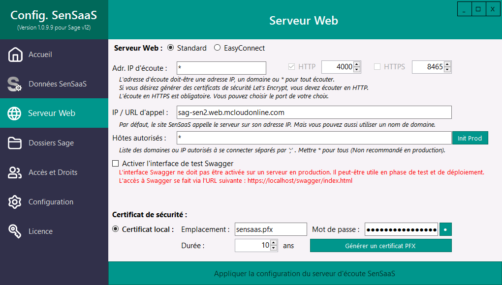 Configuration Serveur Web – SPC