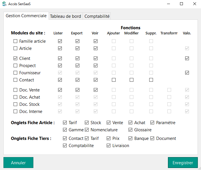 Droits – Gestion Commerciale