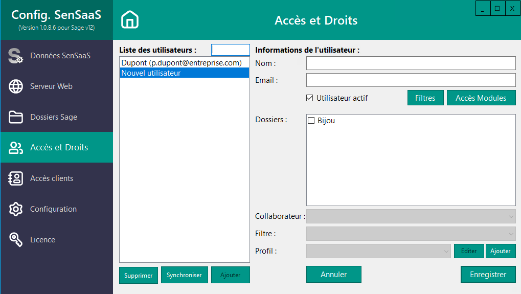 Nouveau compte avant choix du profil