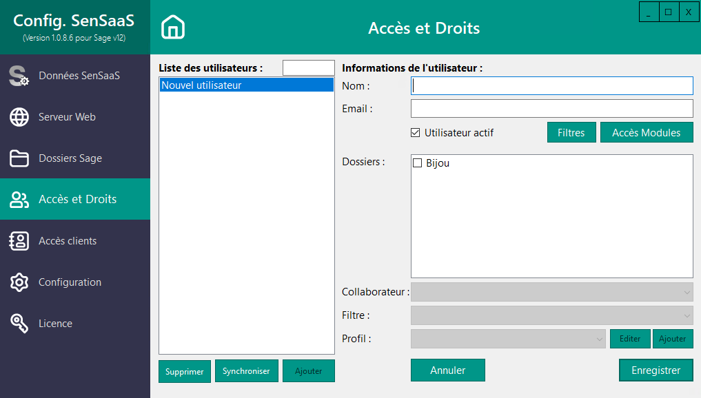 Création d’un nouvel utilisateur