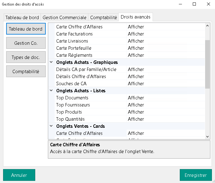 Droits – Droits avancés