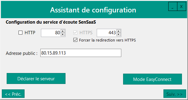 Configuration service d’écoute – HTTP/HTTPS