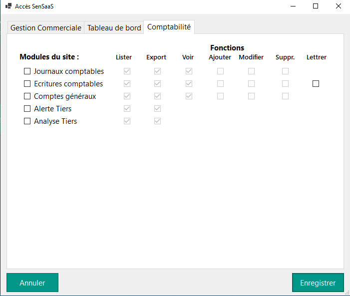 Accès Comptabilité