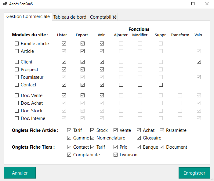 Accès Gestion Commerciale