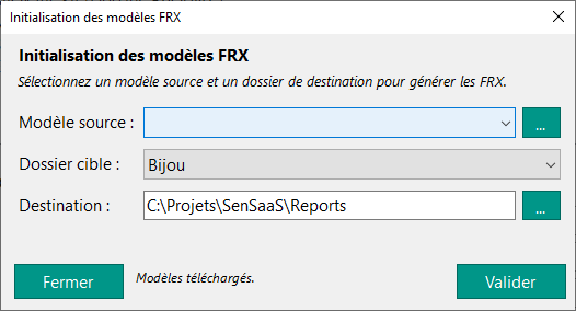Fenêtre FRX sans sélection initiale