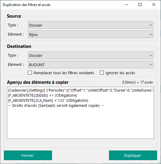 Duplication dossier vers dossier