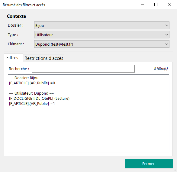 Visualisation des filtres