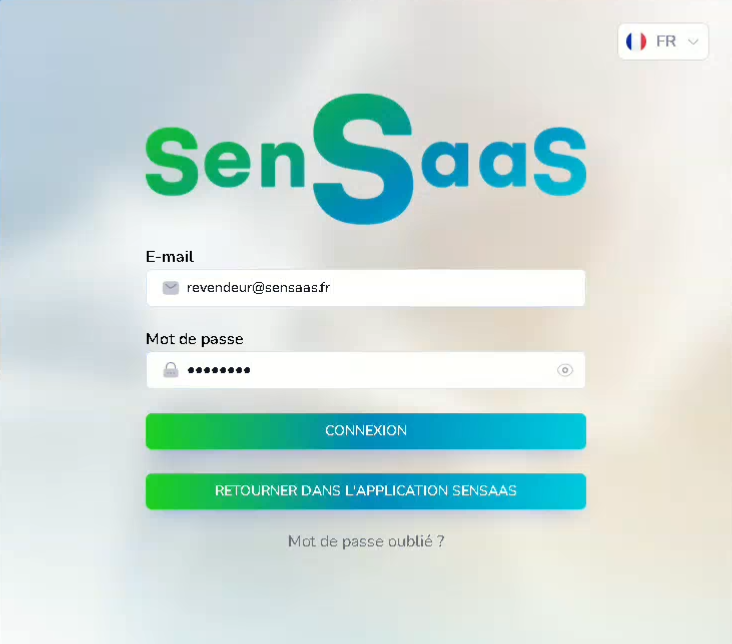 Étape 3 - Portail SenSaaS (connexion)
