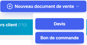 Nouveau document de vente – choix du type