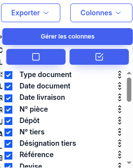 Colonnes personnalisables